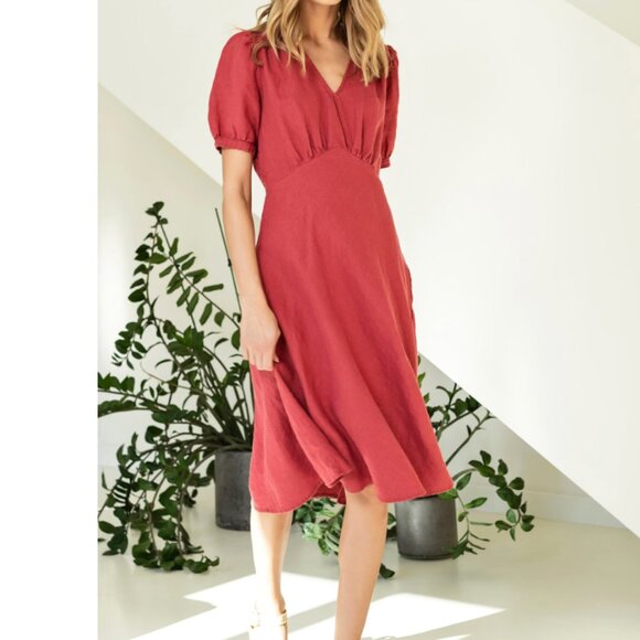 NWOT Linen A-Line Dress - Size S/M, Yellow - Picture 2 of 14